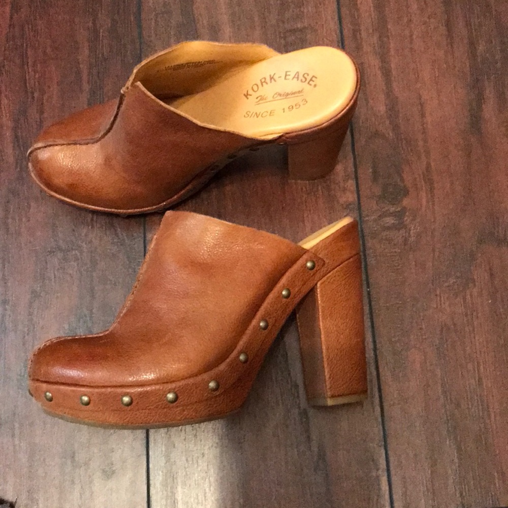 Kork-Ease Leather Clogs worn only twice